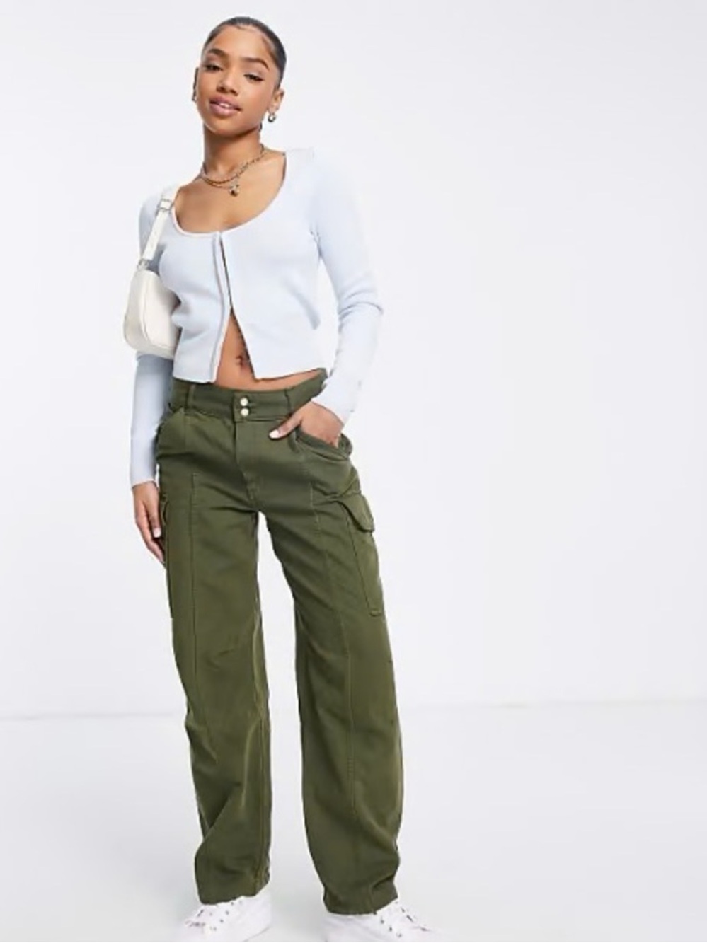 Abercrombie Hook & Eye Cardigan - Baby Blue